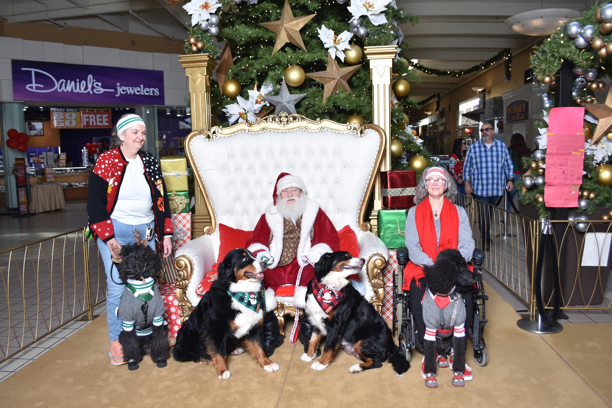 Santa with Christmas Dogs