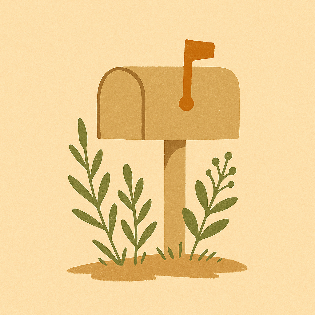 illustration of a mailbox garden for community giving as a lesson for unschooling preschoolers