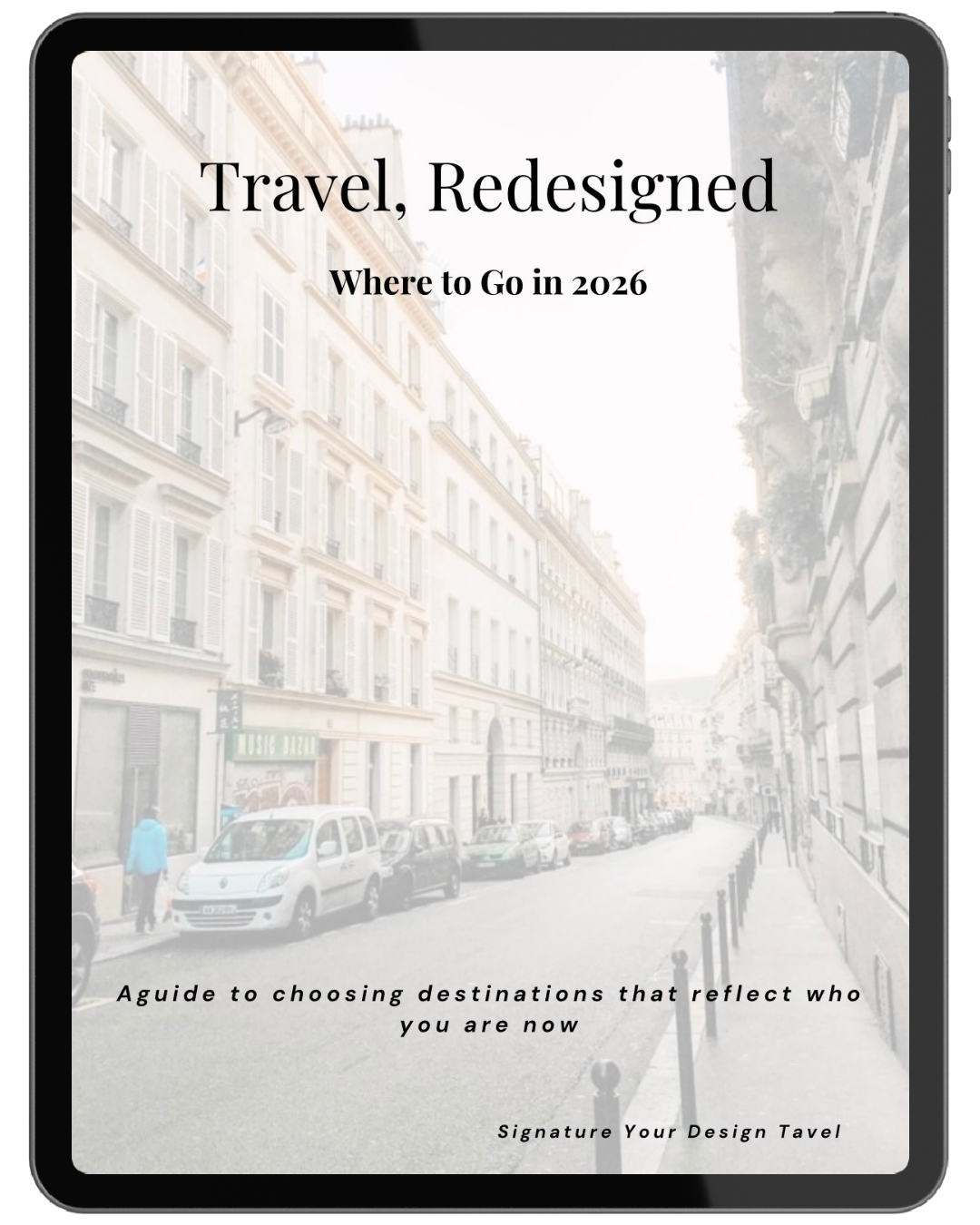 2026 travel destination guide displayed on mobile device