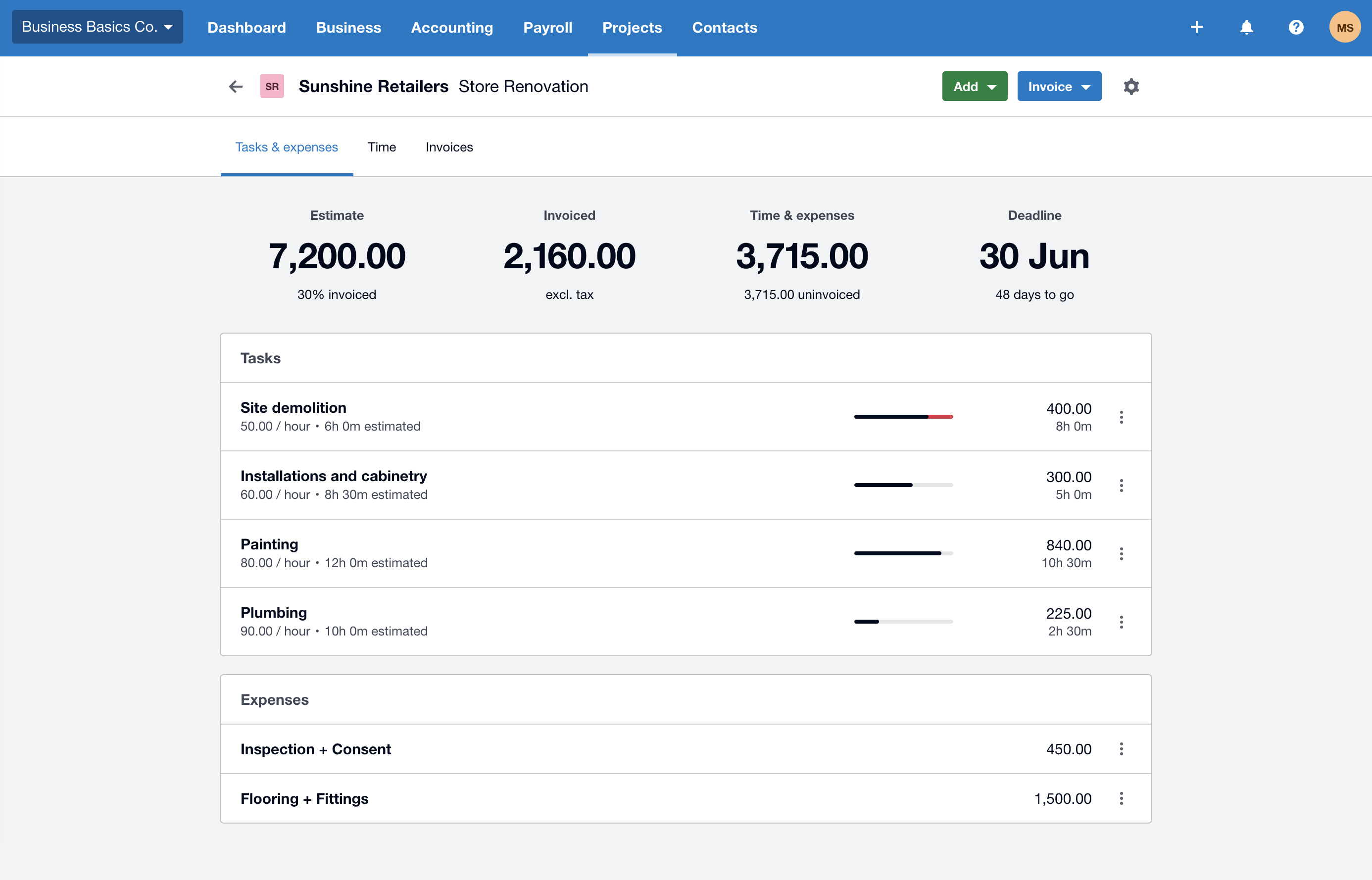Xero Accounting Screenshot