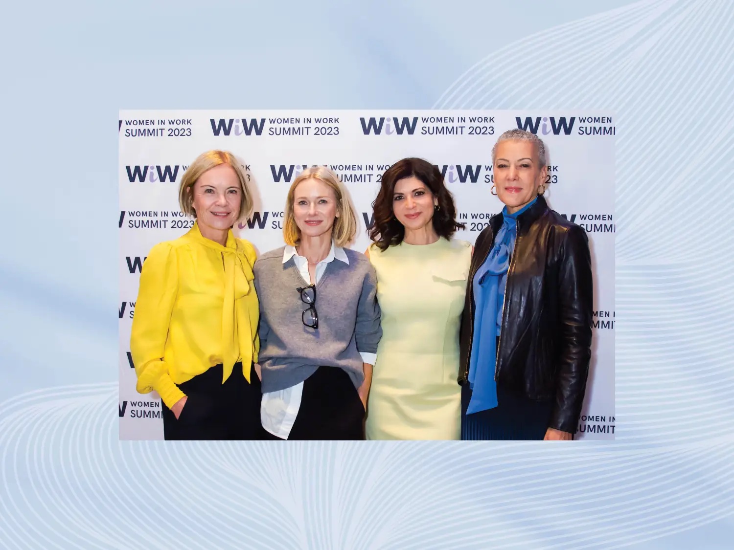 Mariella Frostrup, Naomi Watts, Tamsen Fadal, Sharon Malone at the Women in Work Summit. Image: Courtesy of Women in Work.