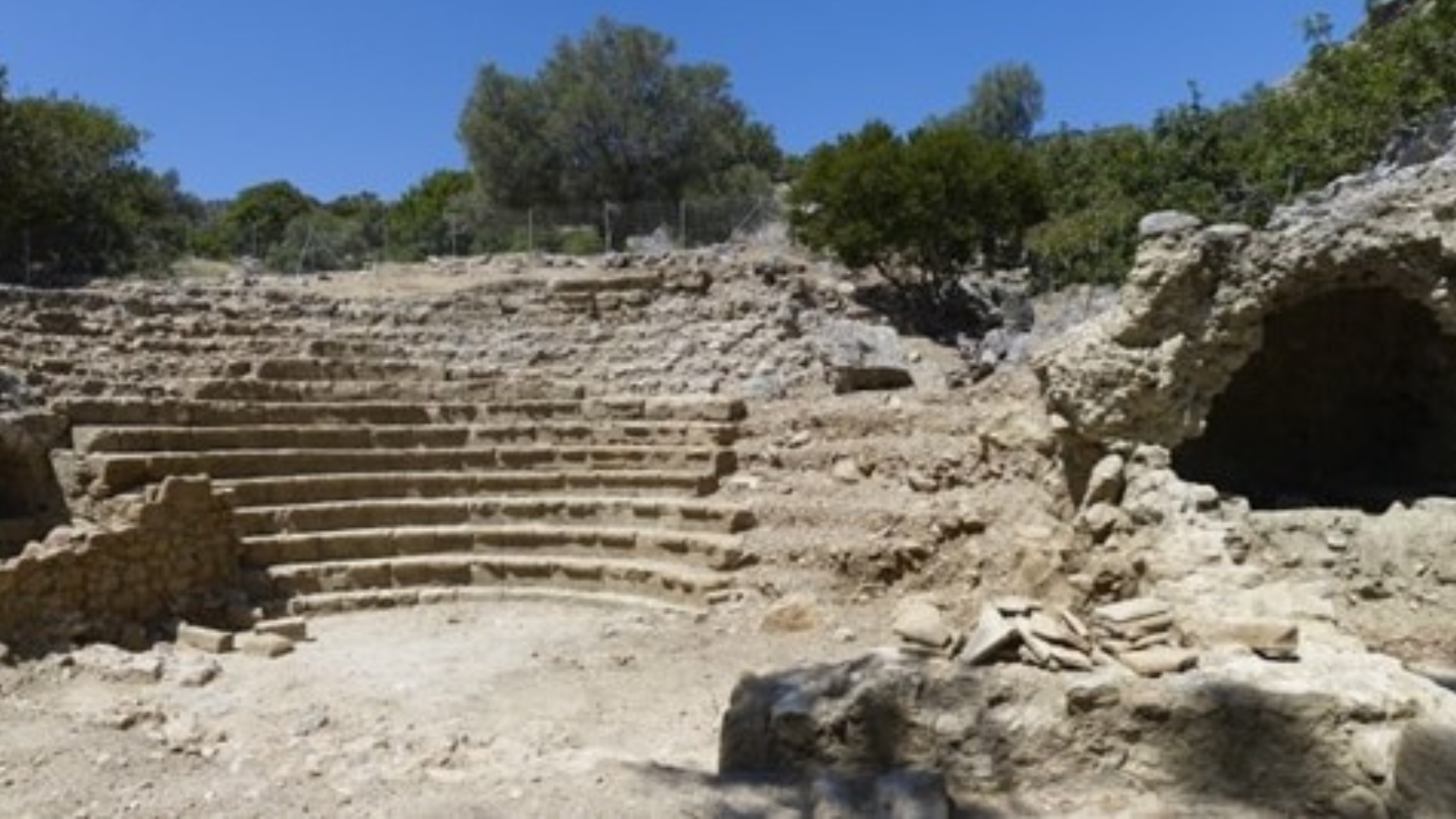 Amphitheater at the sacred site of Lissos, Crete Greece