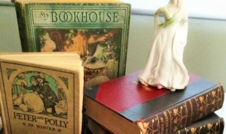 Peter and Polly, My Bookhouse, and other books - a story prop idea for teaching ALL-OF-A-KIND FAMILY by Sydney Taylor from LitWits Workshops