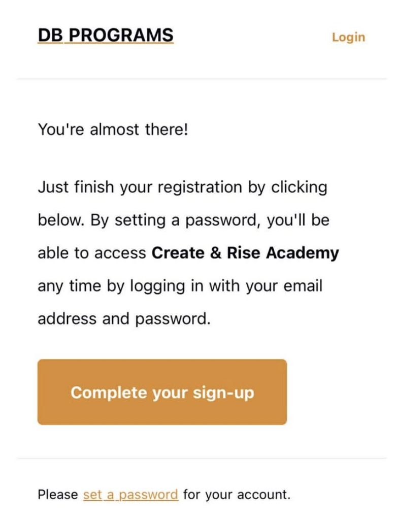 Sample email from migration