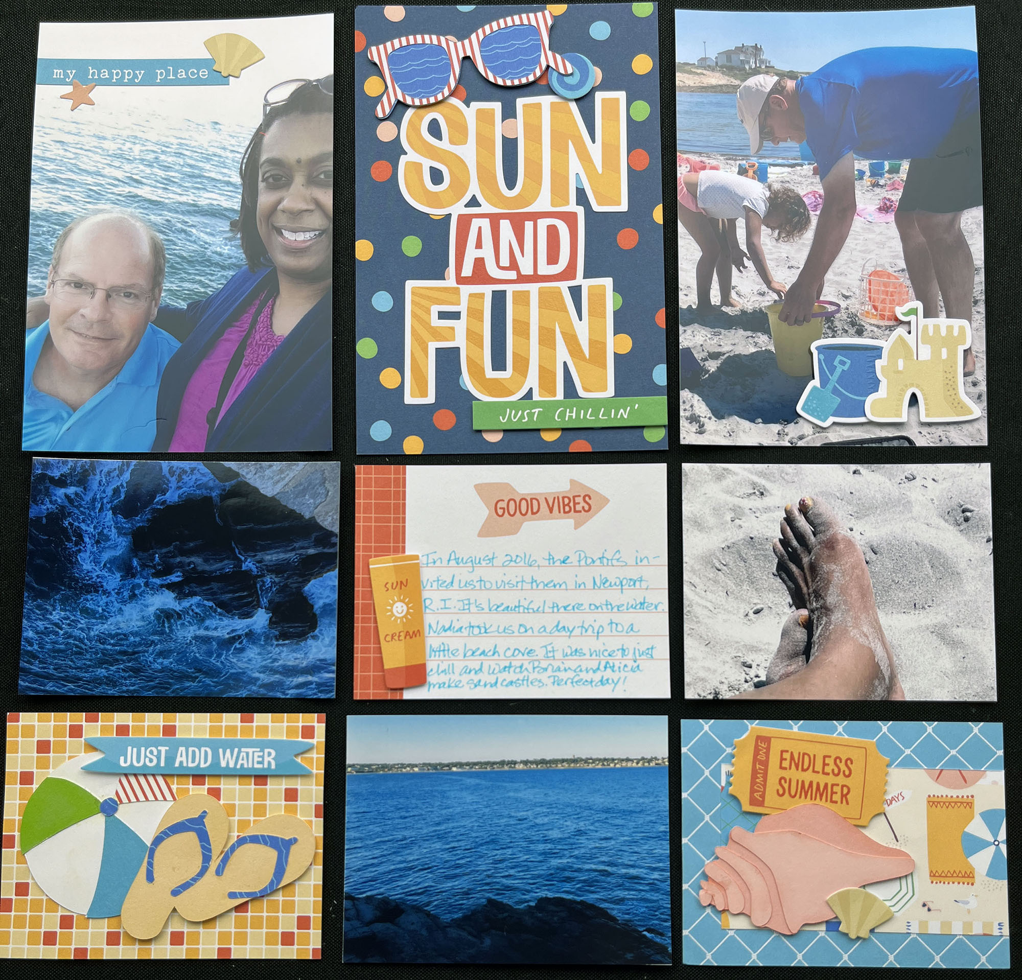 sun and fun pocket scrapbooking layout, thescrapbookschool.com