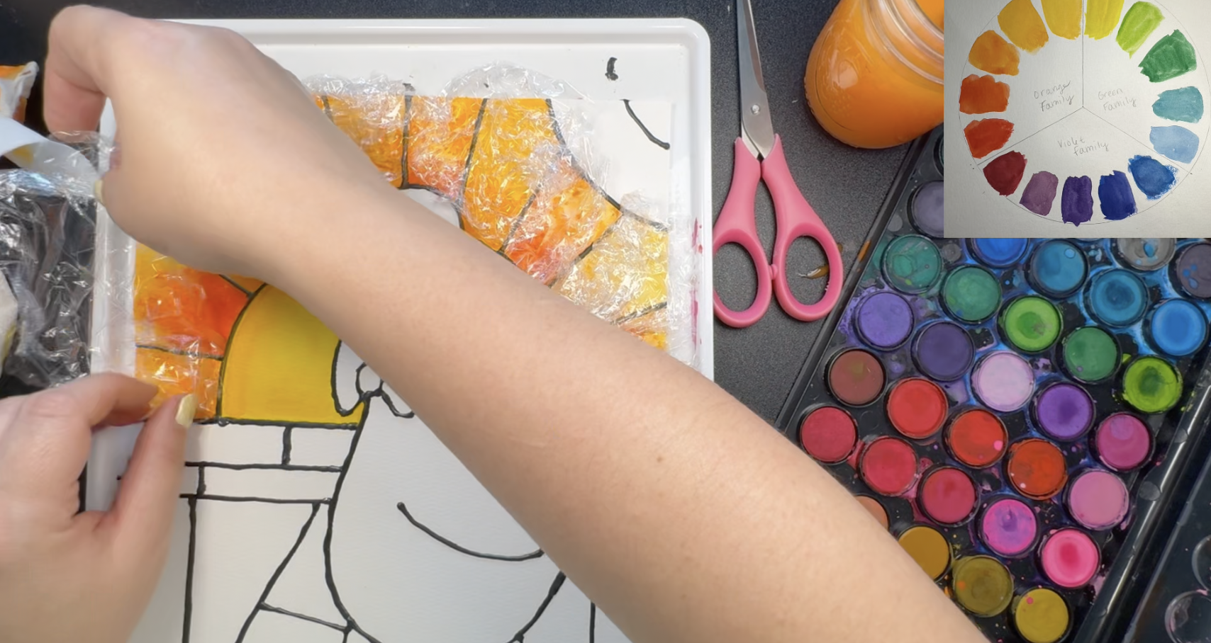 Ms. Jes teaches a fun texture technique for watercolor paints