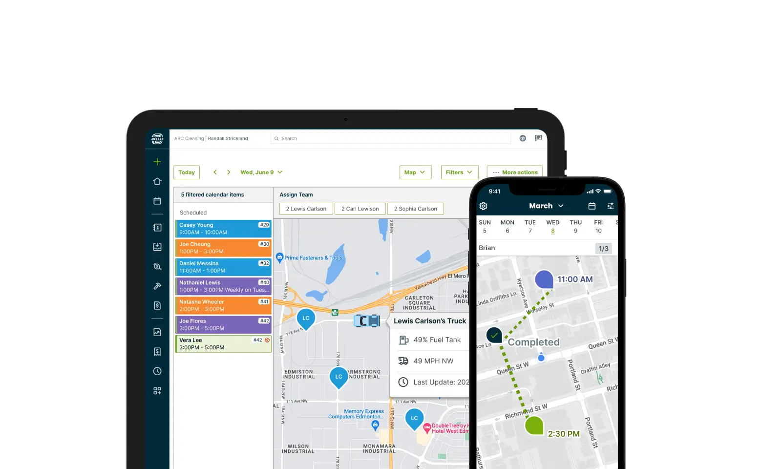 Jobber GPS Screenshot