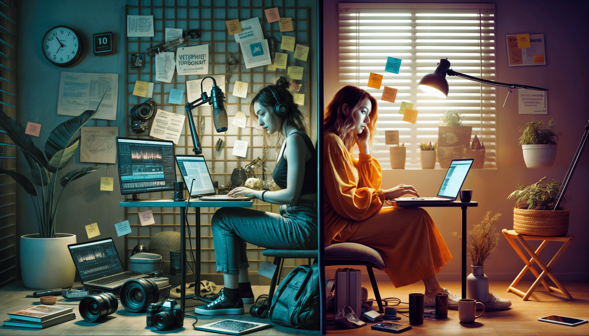 Personnage qui s'agite vs personne qui se concentre