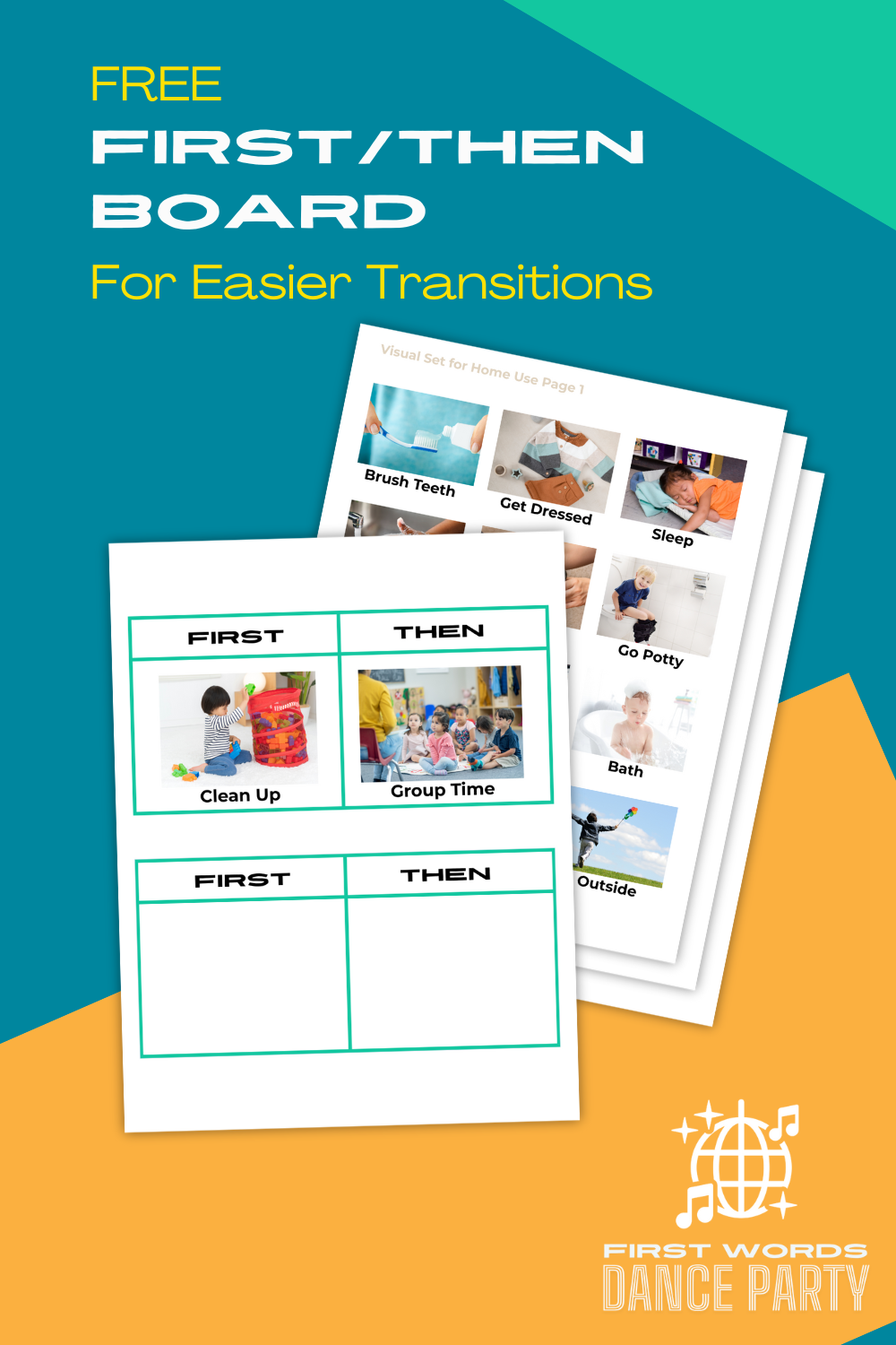 First then boards to use with a cleaning up song