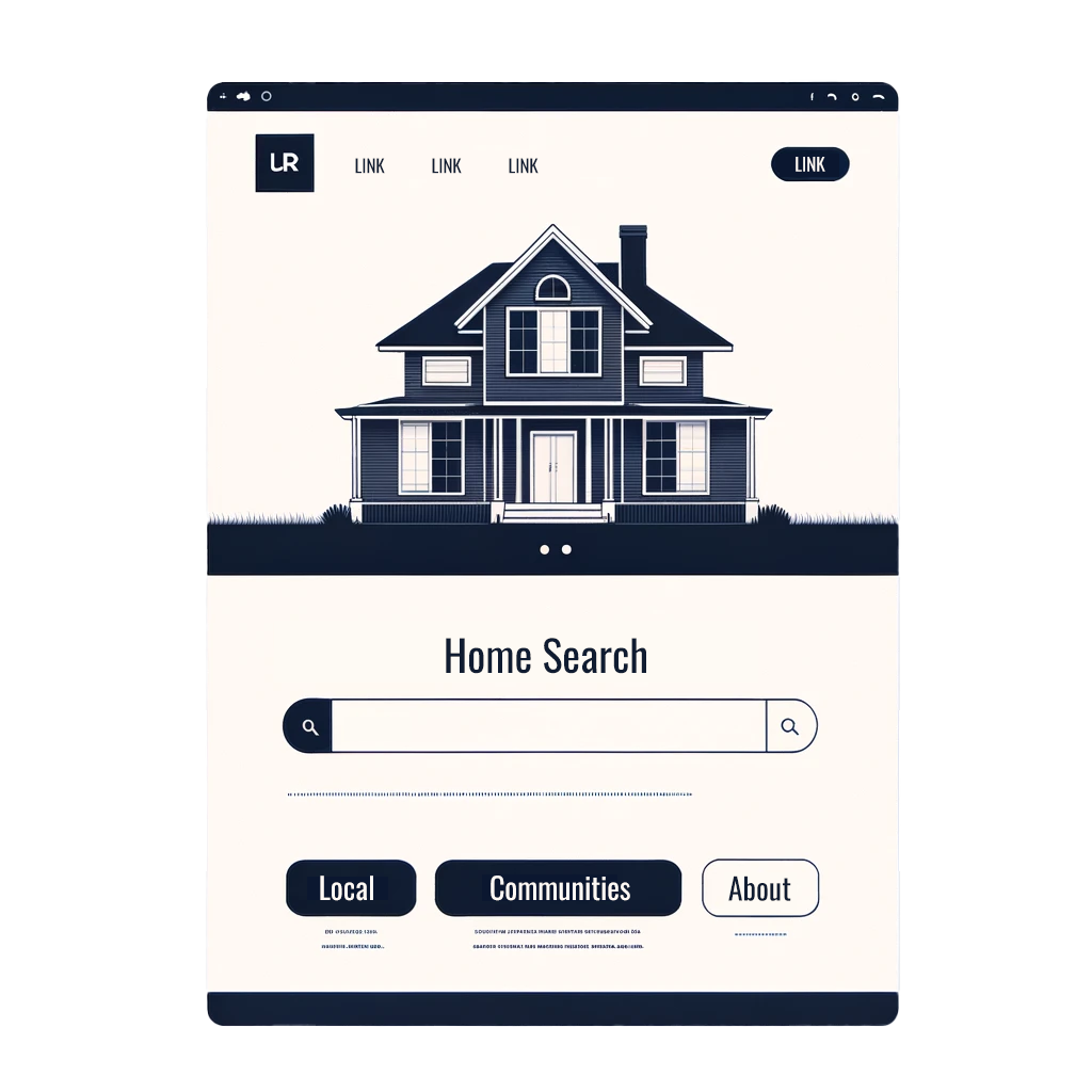 mockup of a standard real estate website