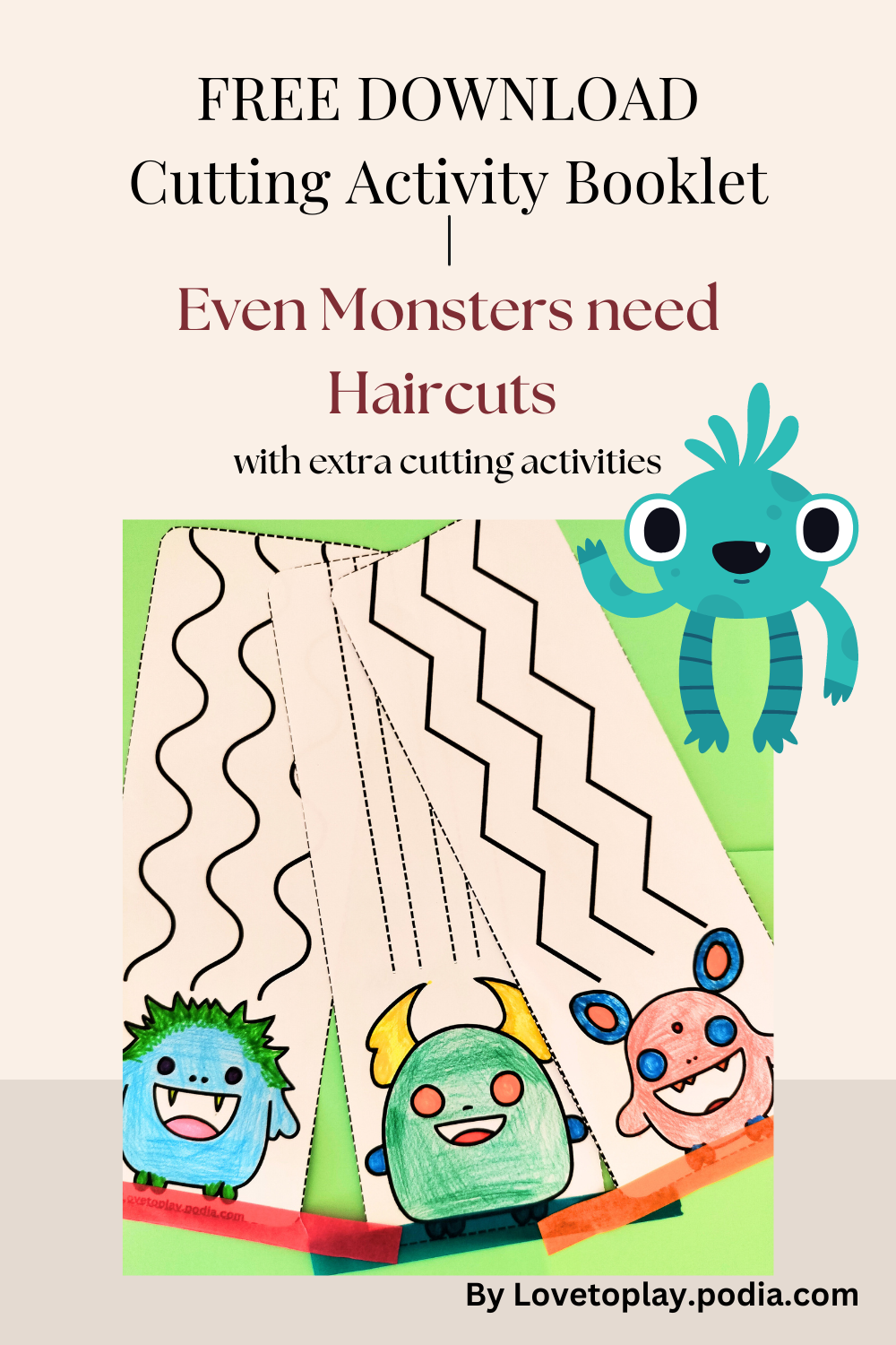 Monsters Haircuts Free Printable Cutting Booklet