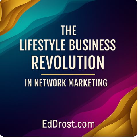 The Lifestyle Business Revolution – vibrant digital graphic symbolizing AI-powered entrepreneurship and modern network marketing freedom.
