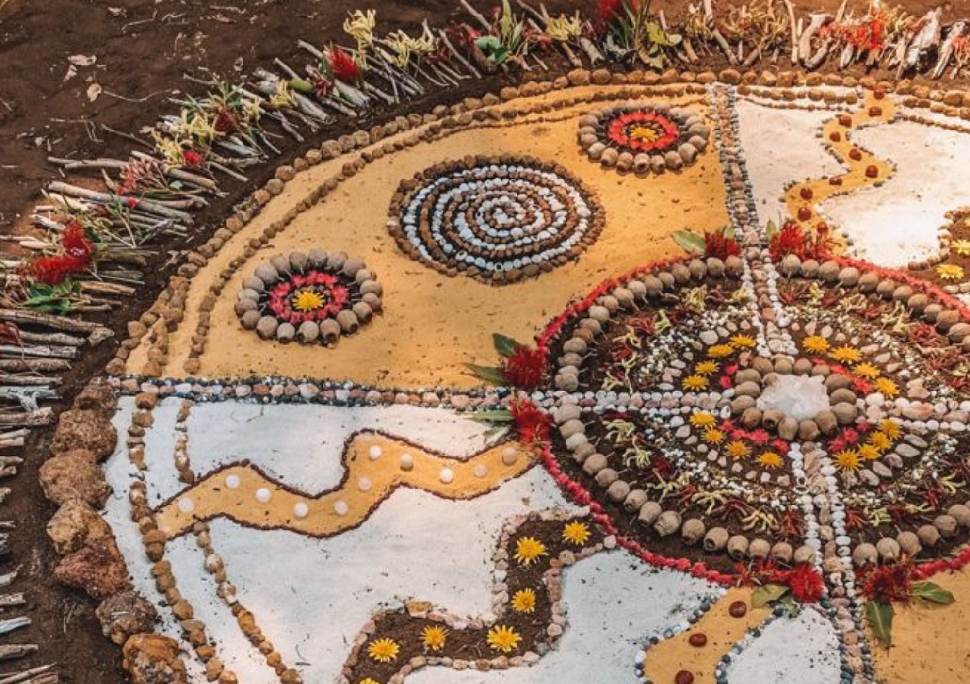 roue médecine chamanique d'offrande à la terre