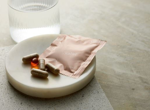 Three Vitalité vitamins, minerals, probiotics, and omega complex designed to support gut health, heart health, and daily vitality.