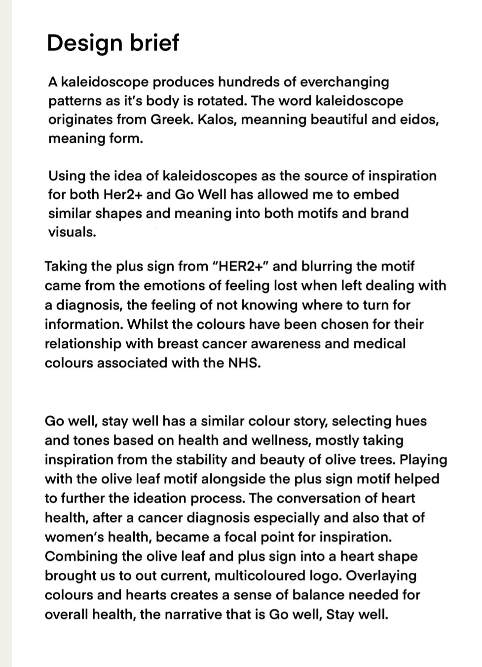 Cat’s Design Brief for Go Well Stay Well