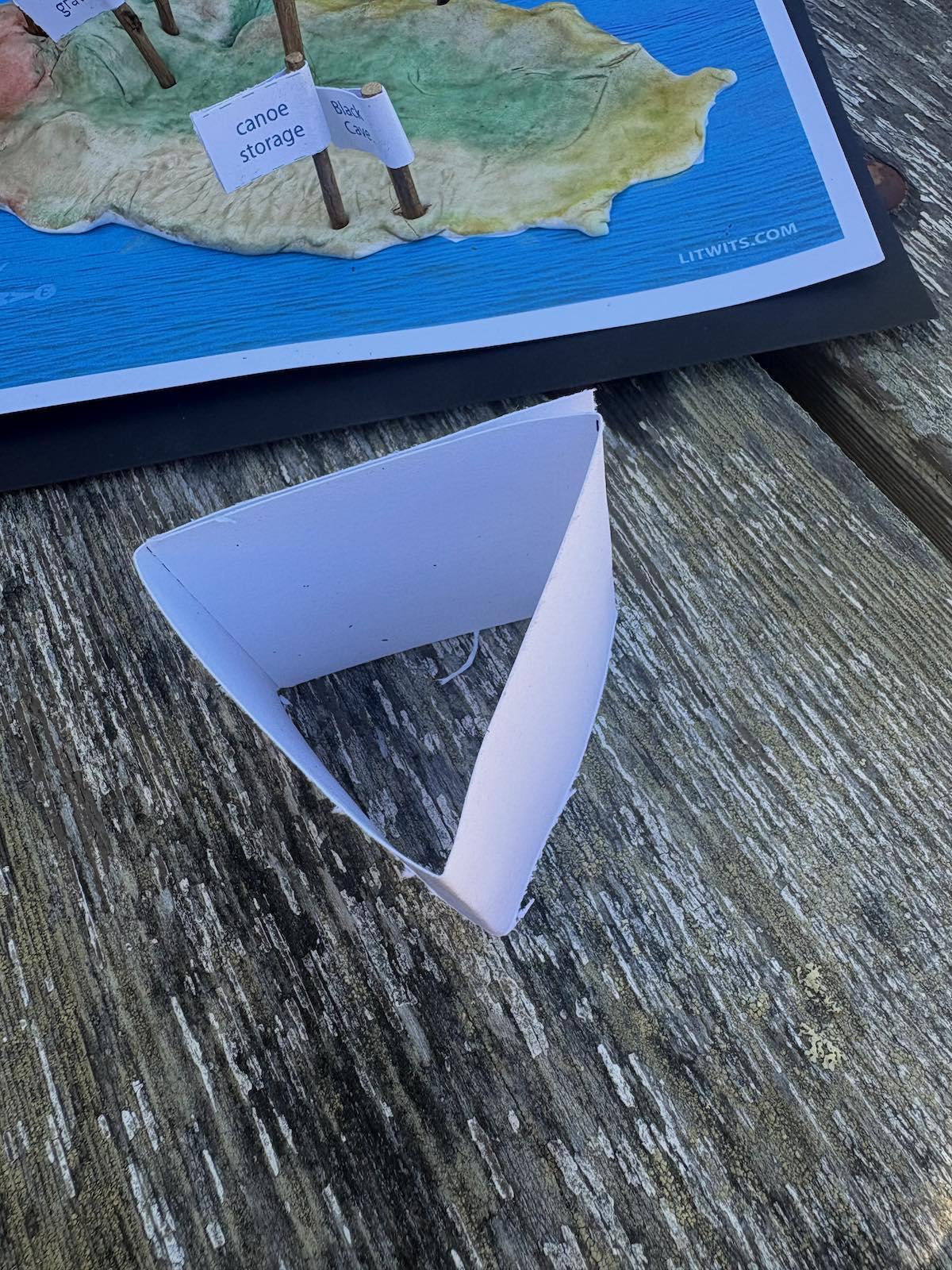 LitWits project for Island of the Blue Dolphins - folded support