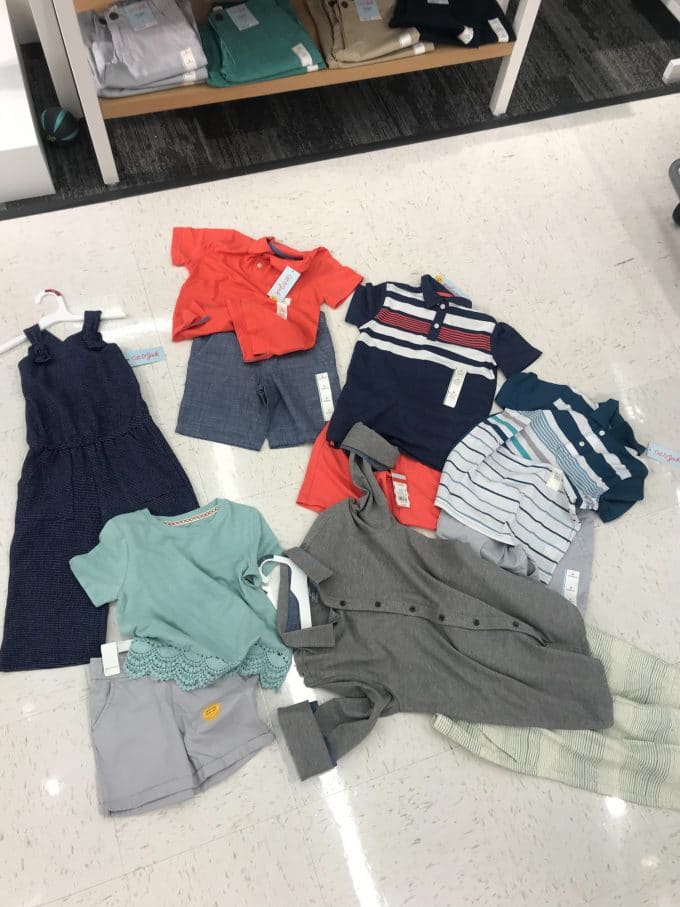 picking out family picture outfits at target