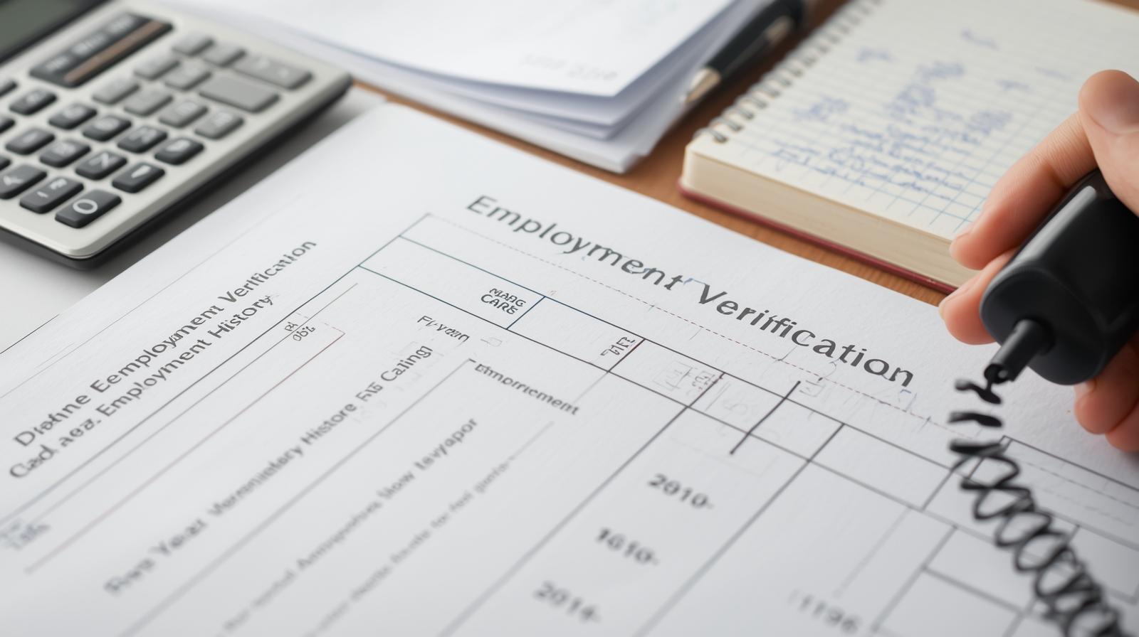Employment history verification for BS7858 five-year requirement