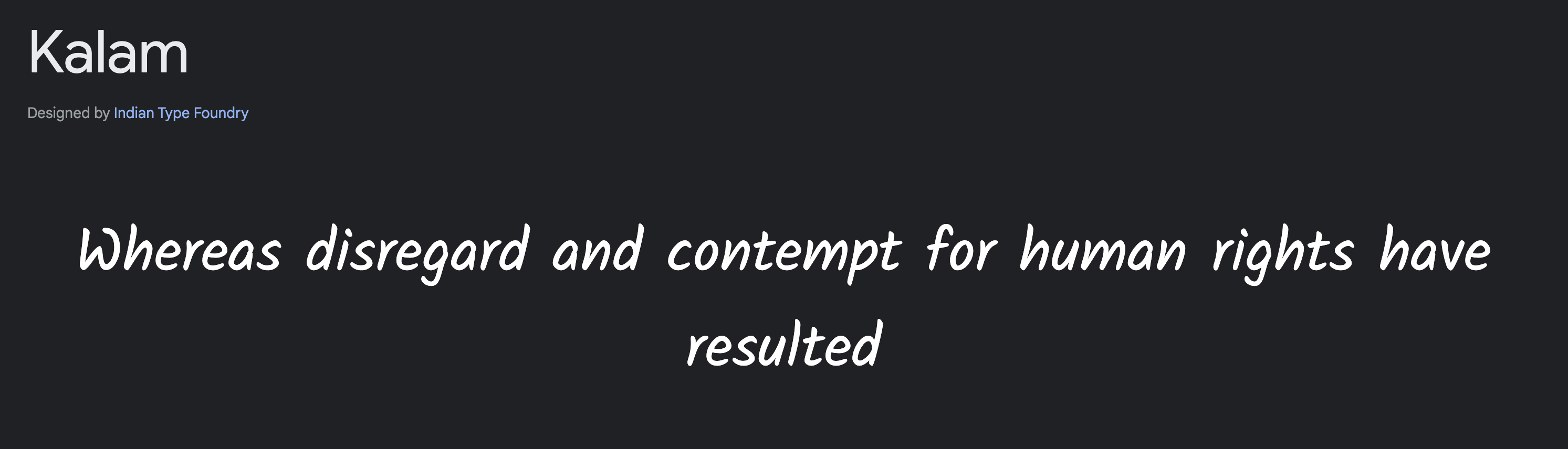 Kalam in Google Fonts