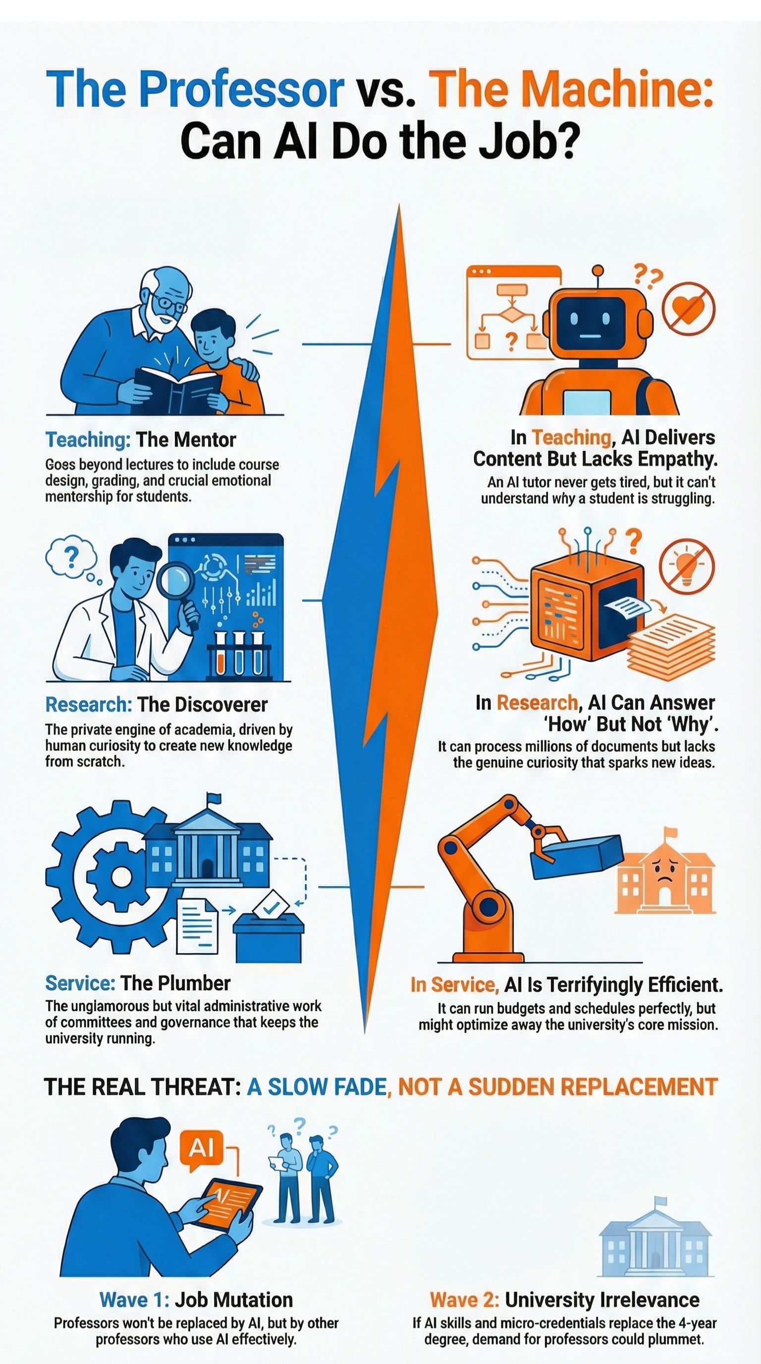 Professor vs AI infographic 