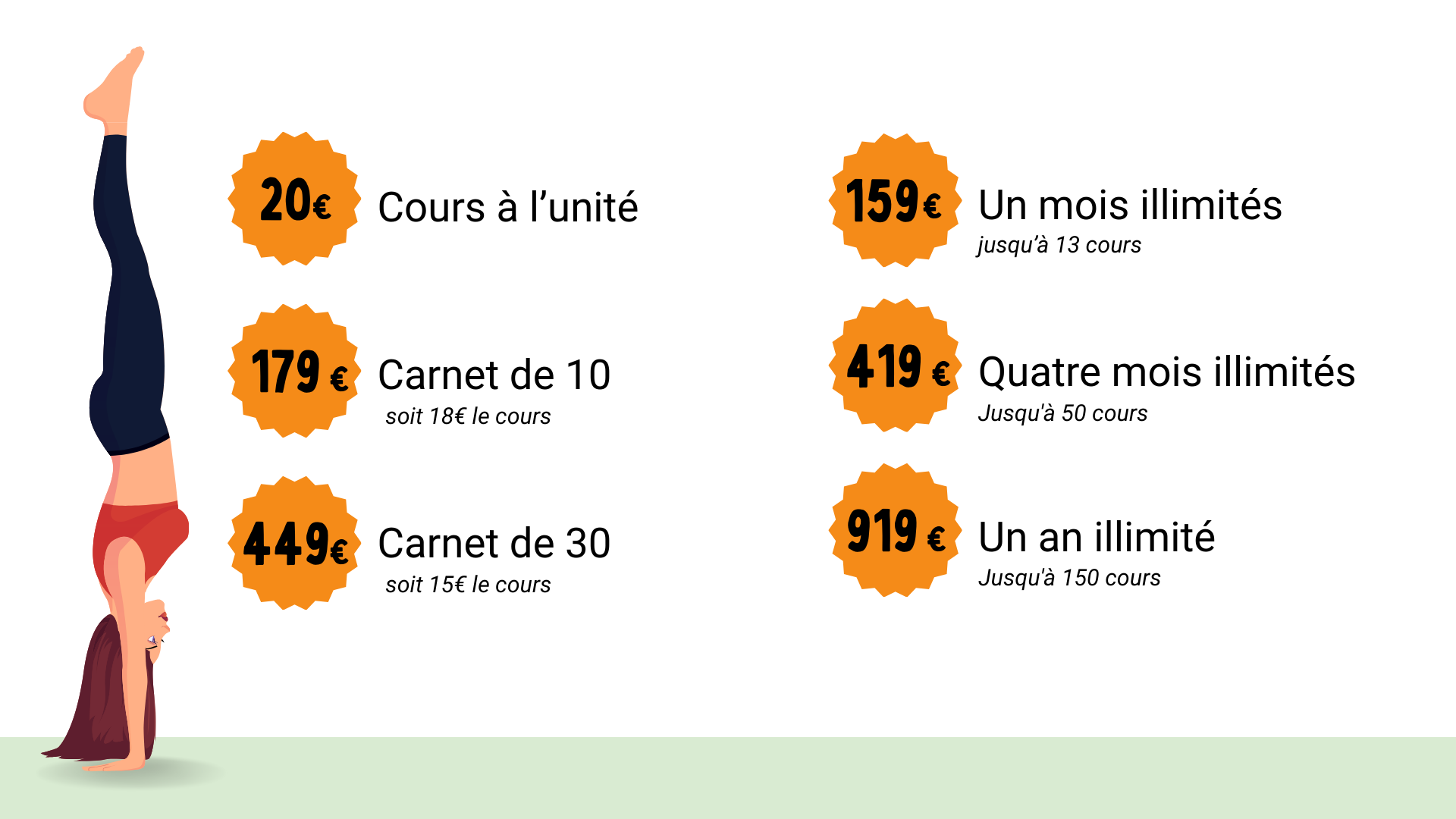 Tarifs cours de handstand