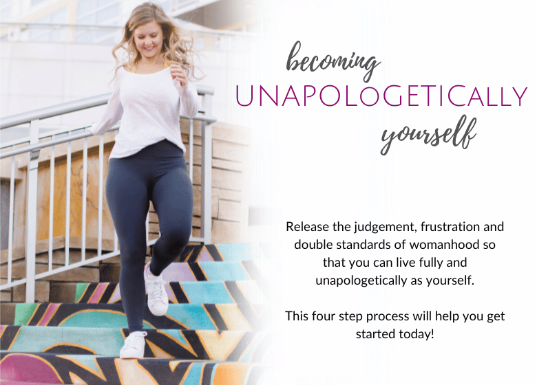 A branded Image with Andrea and information on the download 'Becoming Unapologetically Yourself'
