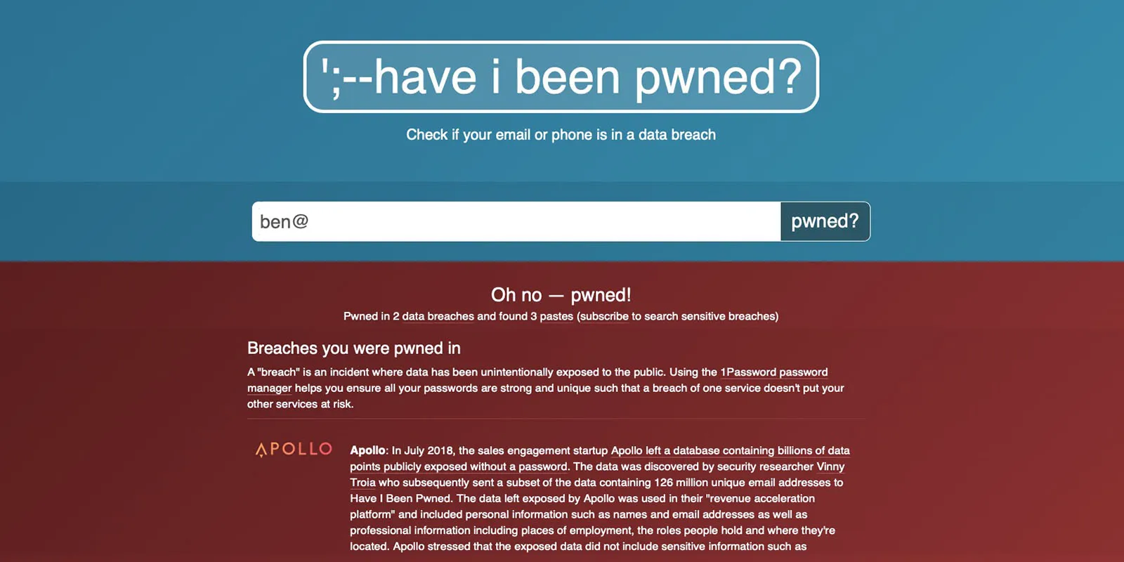 HaveIBeenPwned herramienta OSINT