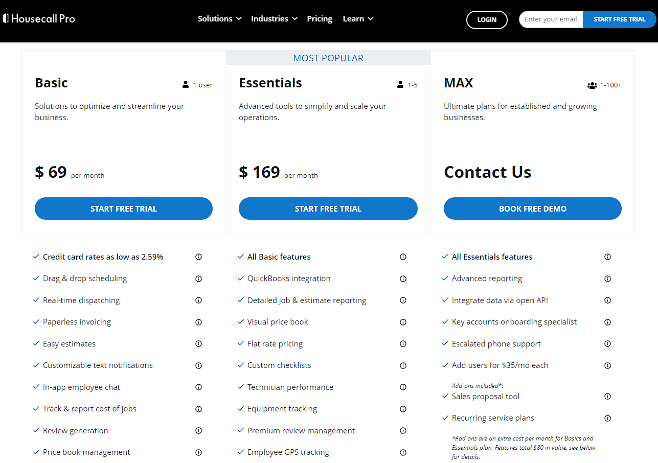 Housecall Pro Pricing