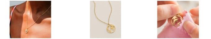 A small gold necklace with the outline of the world a great gift for photographers of anyone. 