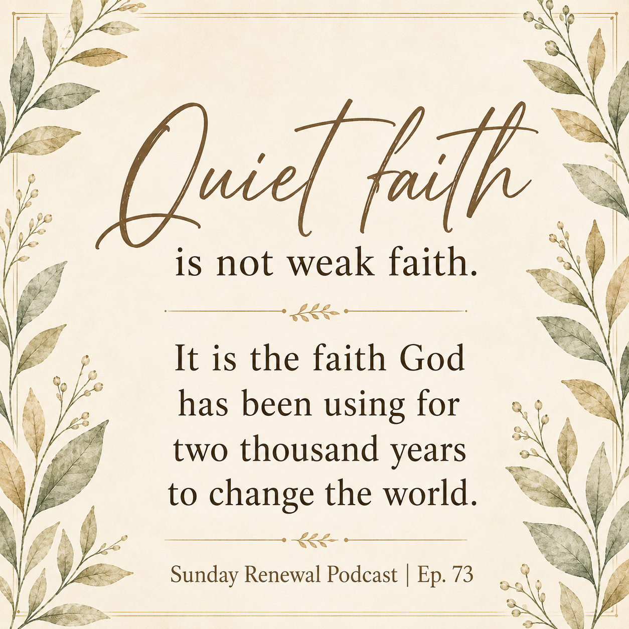 Sunday Renewal Episode 73