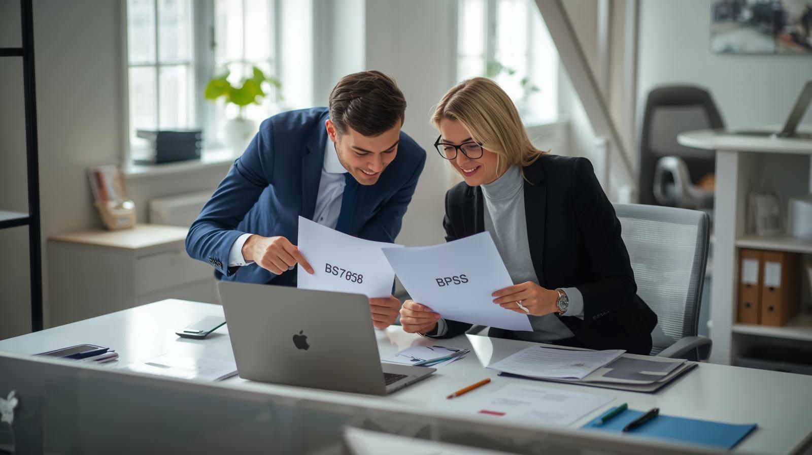 HR professionals comparing BS7858 and BPSS screening standards