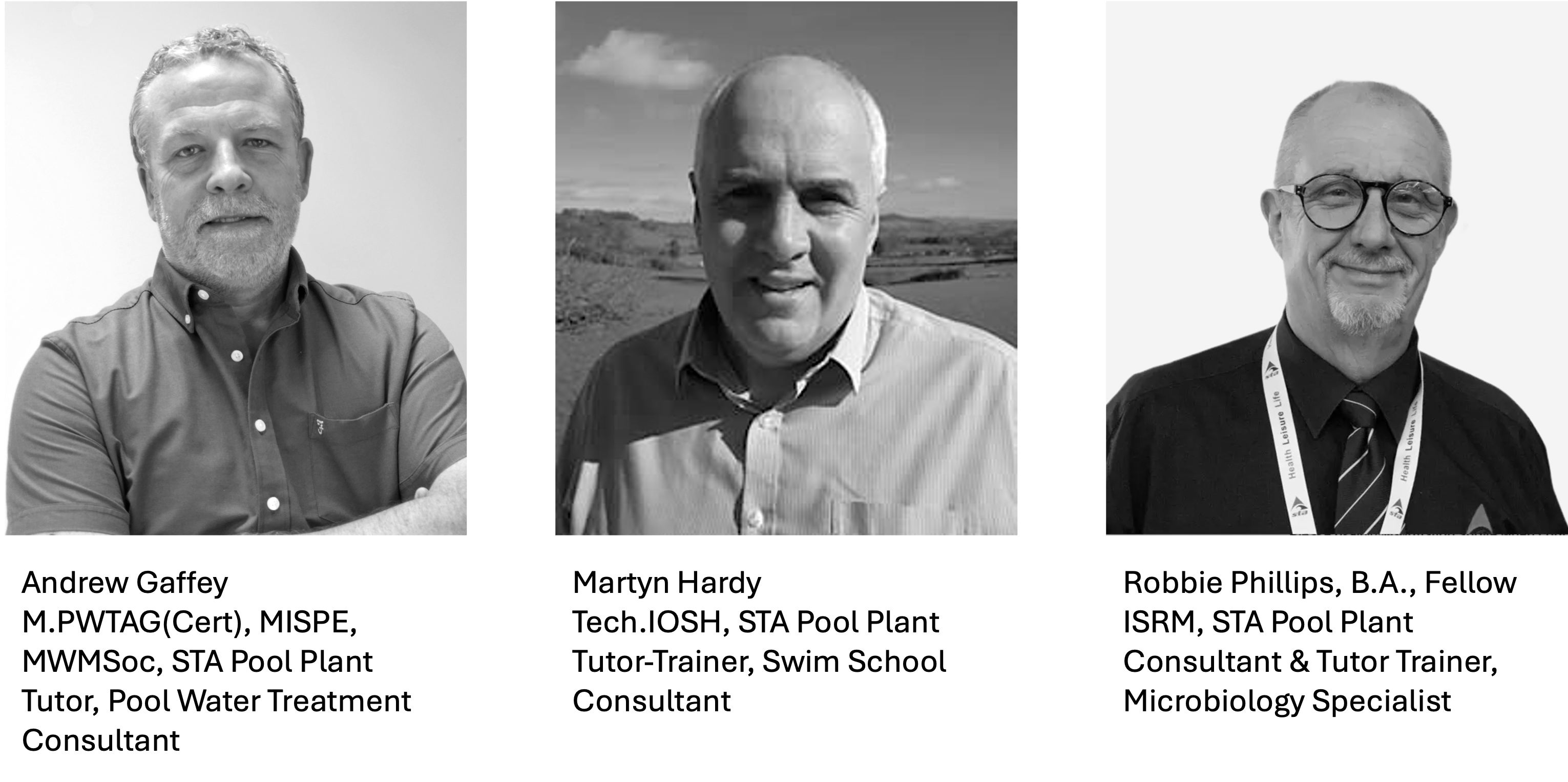 Profile photographs of Andrew Gaffey, Martyn Hardy and Robbie Phillips