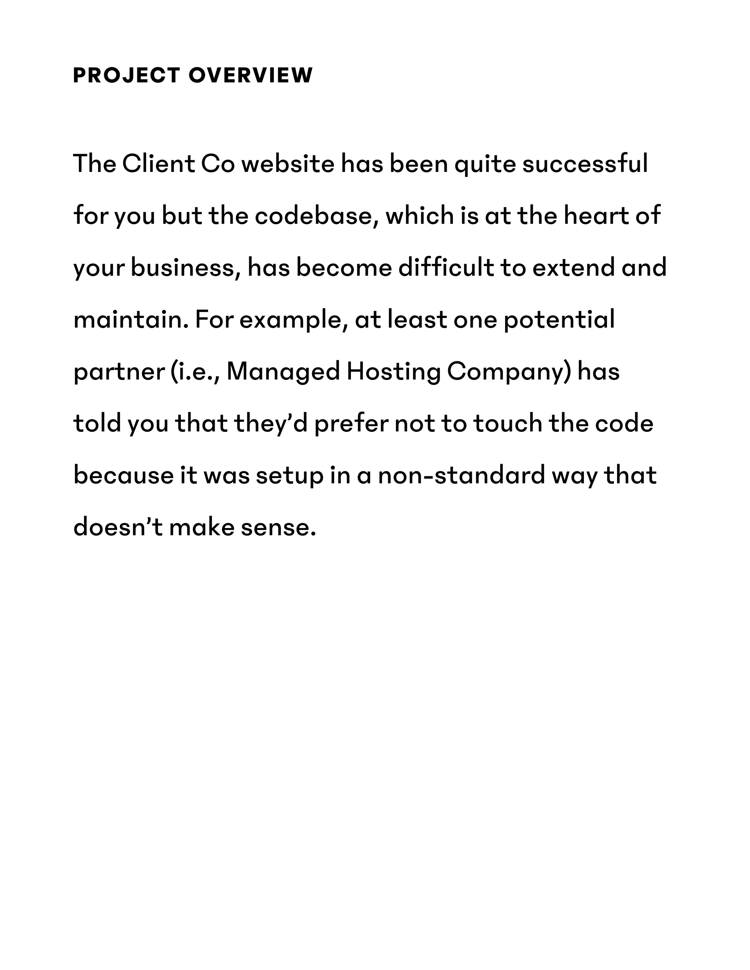 Examples of Crispy Problem Statement RFP Response