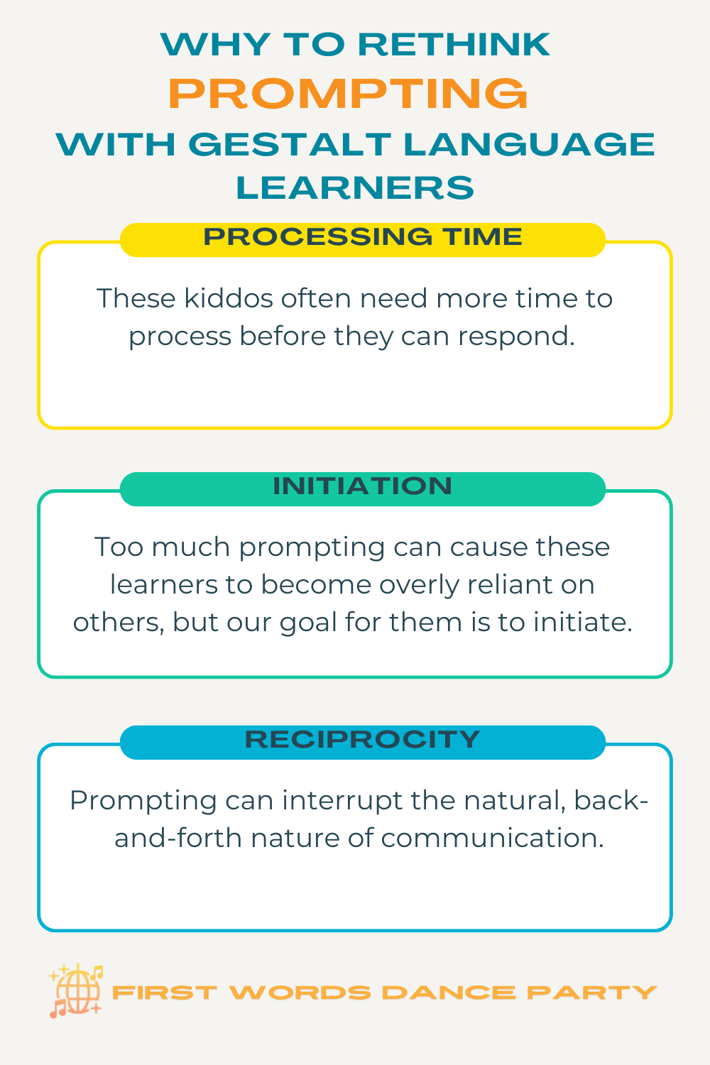 An infographic demonstrating why to avoid prompting gestalt language learners.