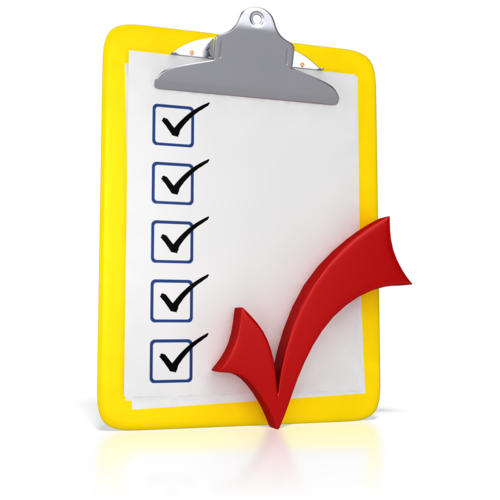 Clipboard with check boxes