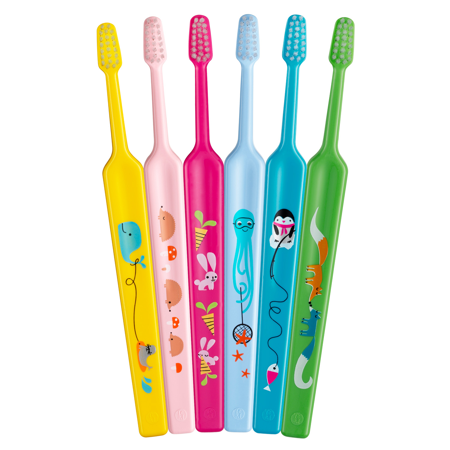 Colourful TePe Mini X-Soft toothbrushes for toddlers designed to clean small mouths gently and support healthy oral care habits