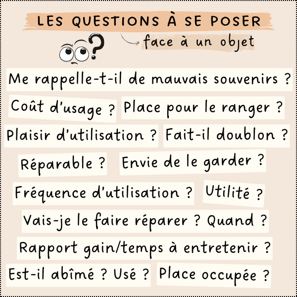 Les questions à se poser quand on trie.