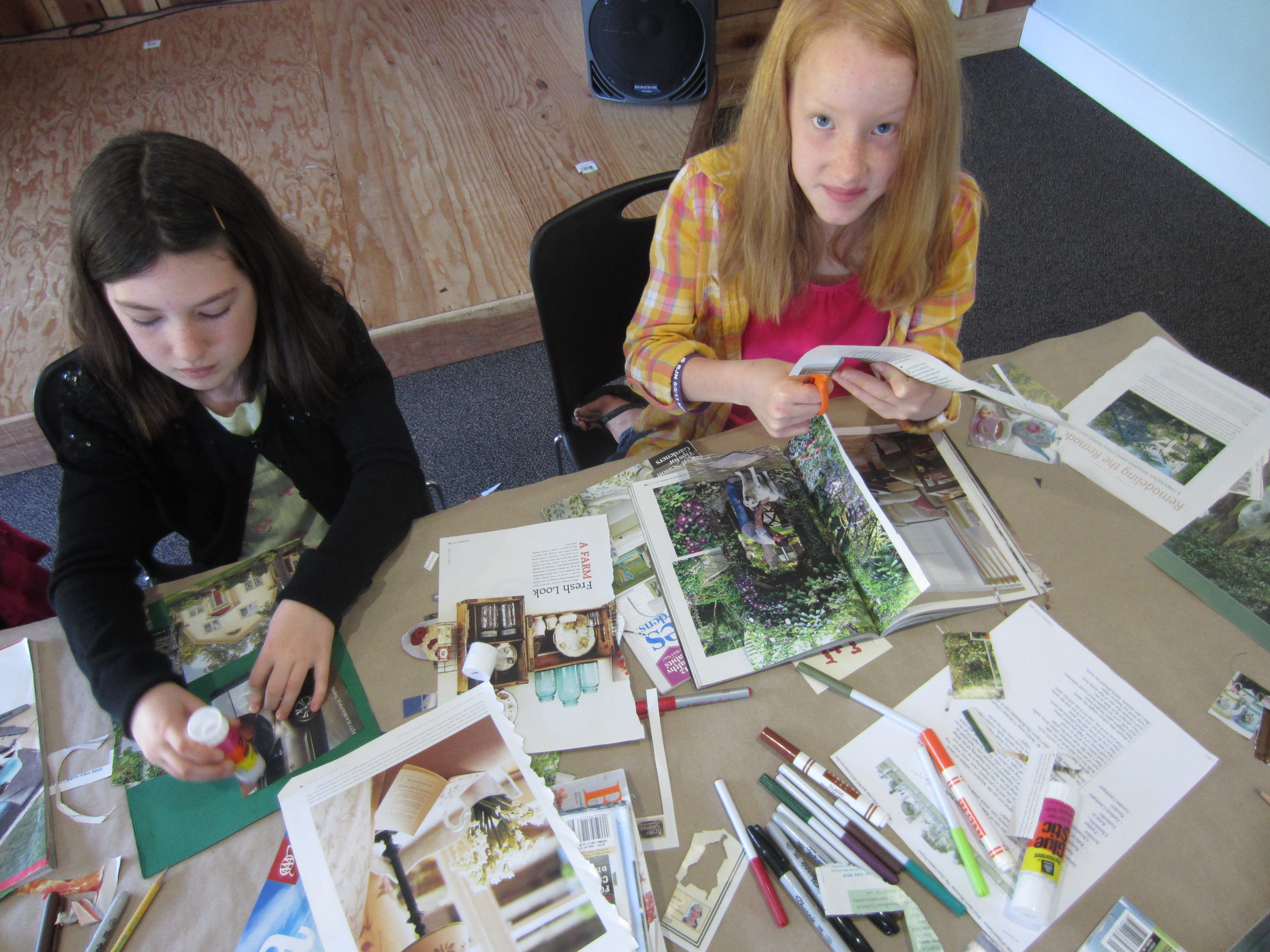 Working on a collage project for ANNE OF GREEN GABLES - a creative teaching idea from LitWits Workshops