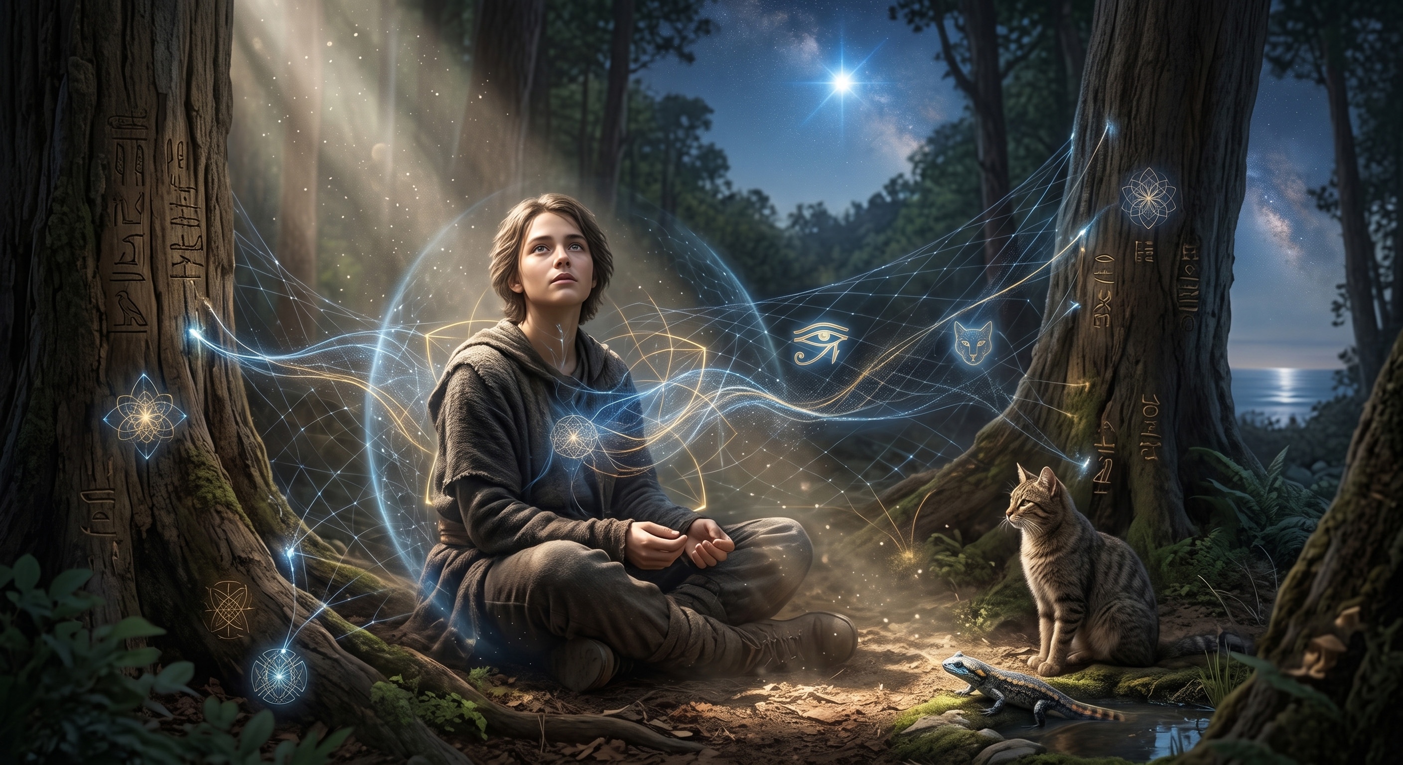 Starseed din Sirius experimentând transmutarea emoțională și solitudinea sacră în mijlocul naturii
