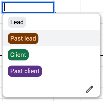 Screenshot with the client status