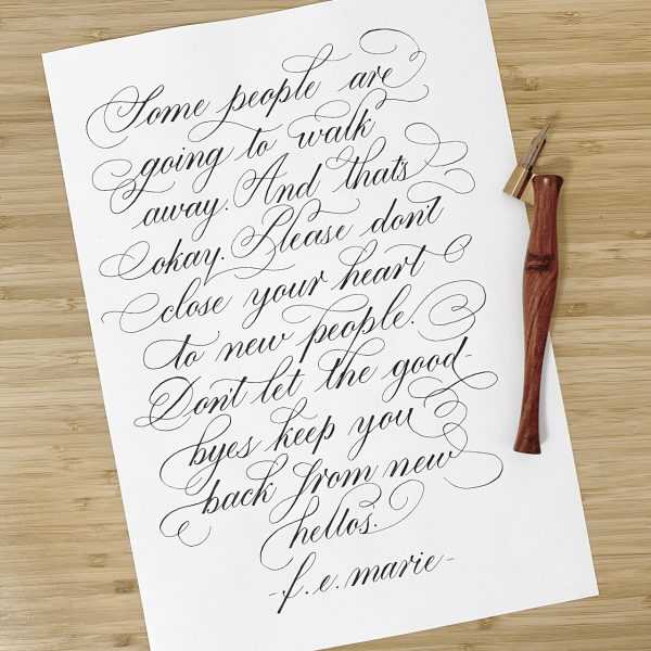 Early calligraphy flourishing work