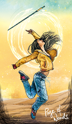 Page of Wands from Light Seer's Tarot by Chris-Anne