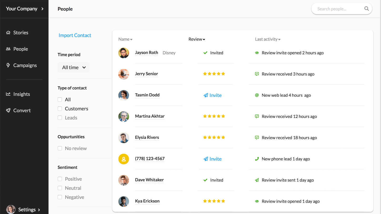 NiceJob Demo Screenshot