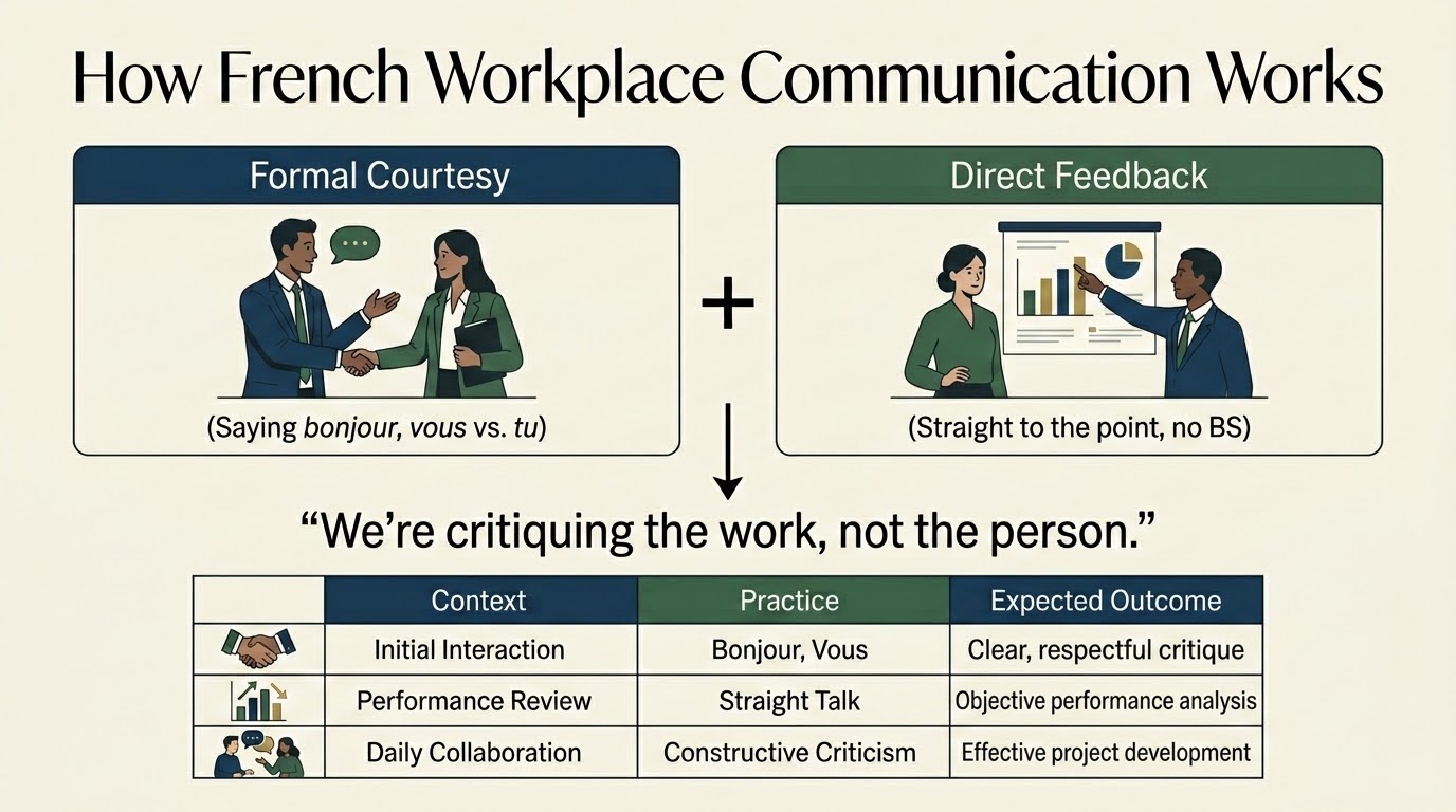 Alt="image showing how French workplace communication works"