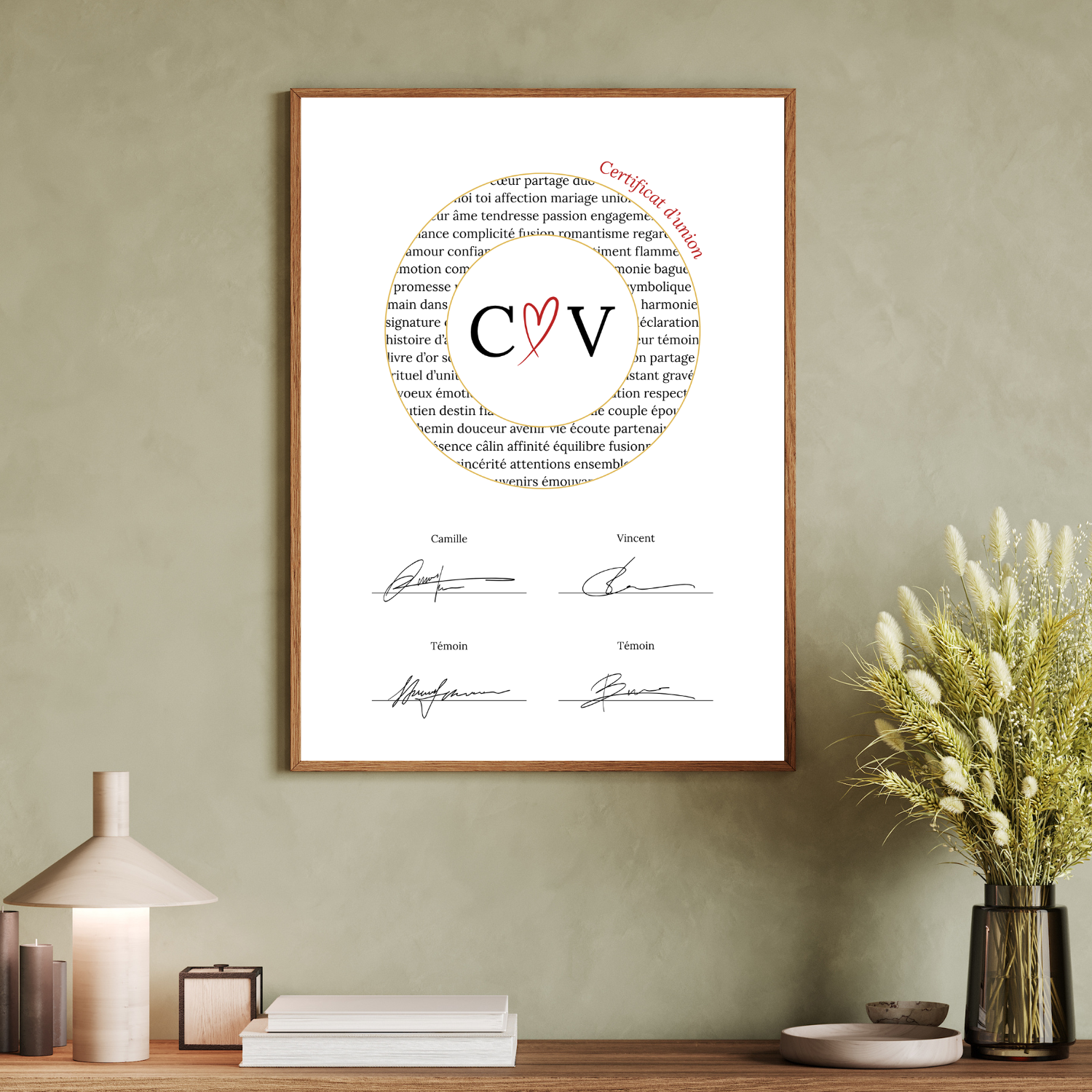 Template certificat mariage laïque