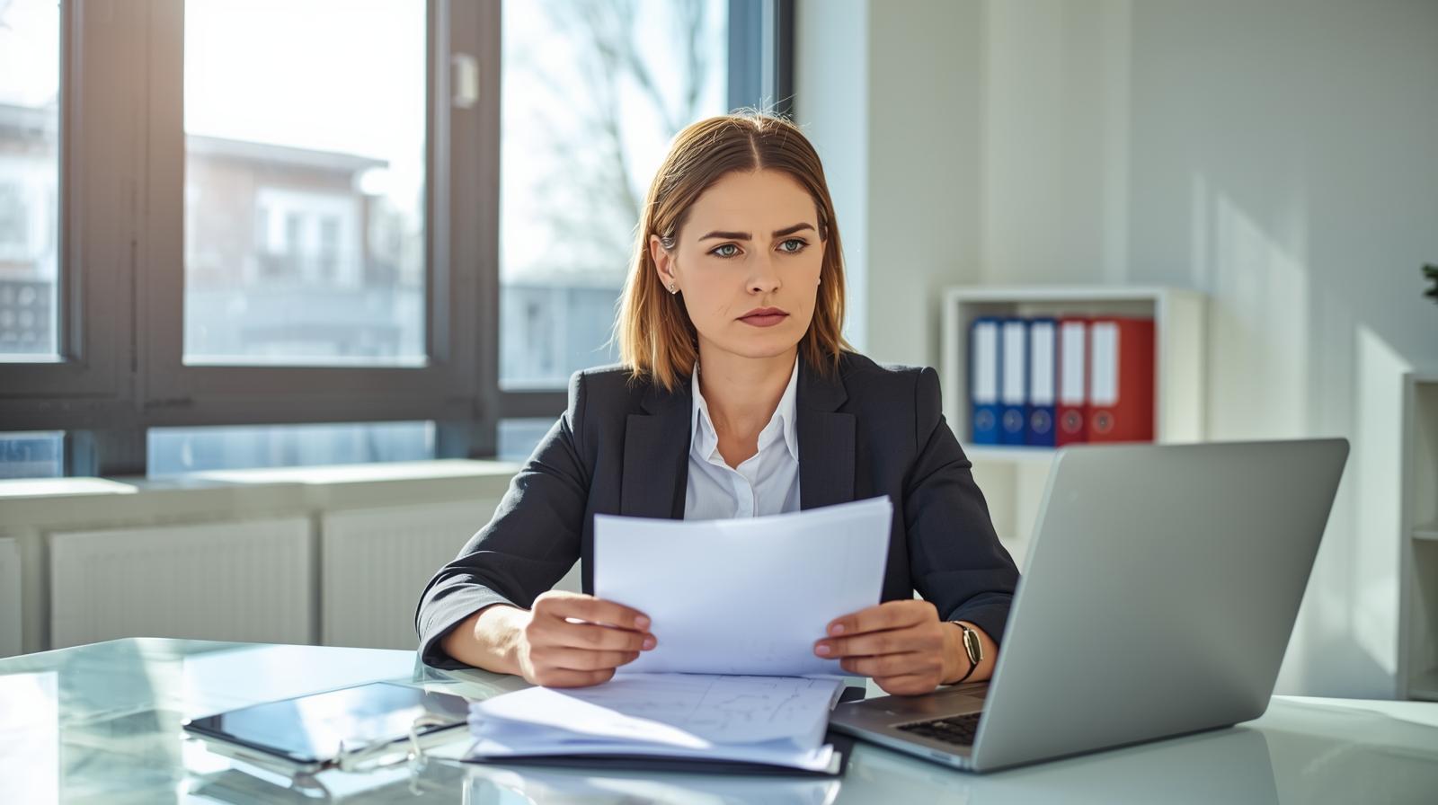 HR manager reviewing BS7858 screening compliance checklist