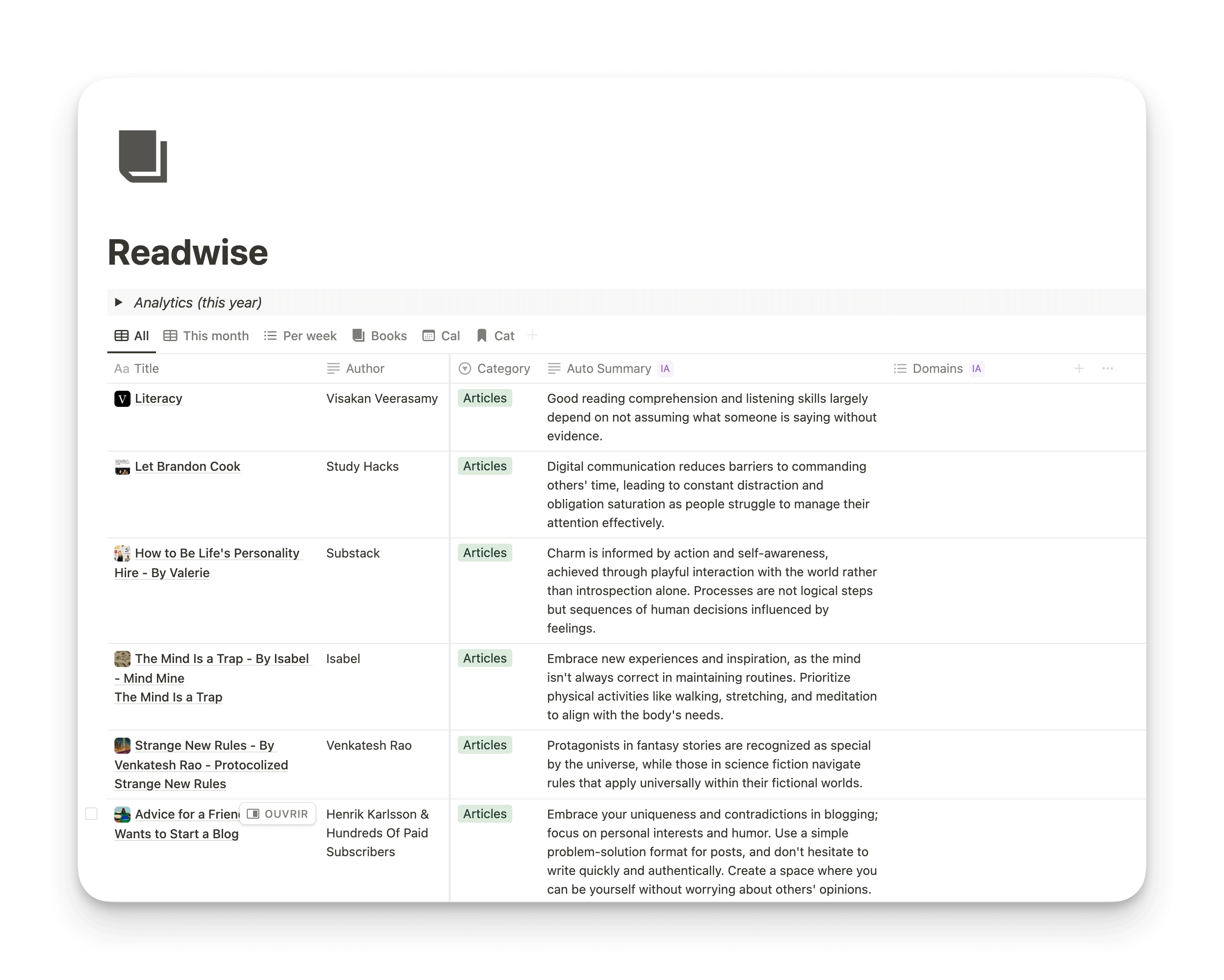 Retrouver tes citations dans Notion automatiquement