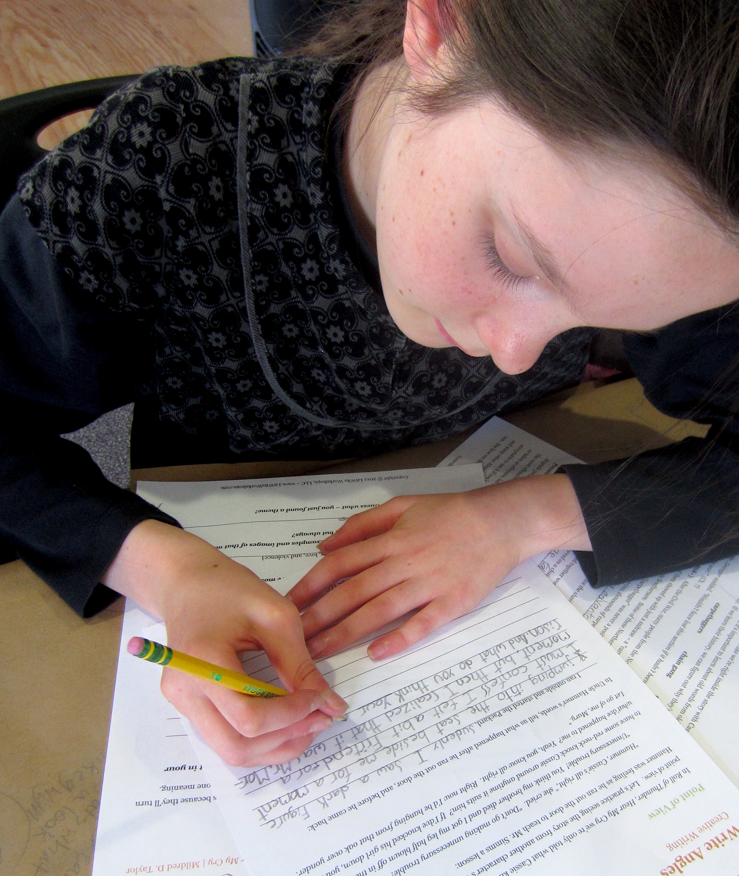 Creative writing worksheet - from the set of LitWits printables for ROLL OF THUNDER, HEAR MY CRY by Mildred D. Taylor