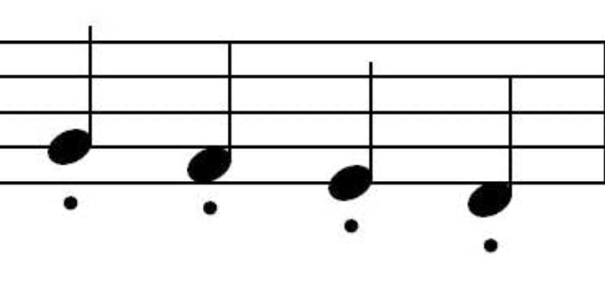 staccato violin music notation