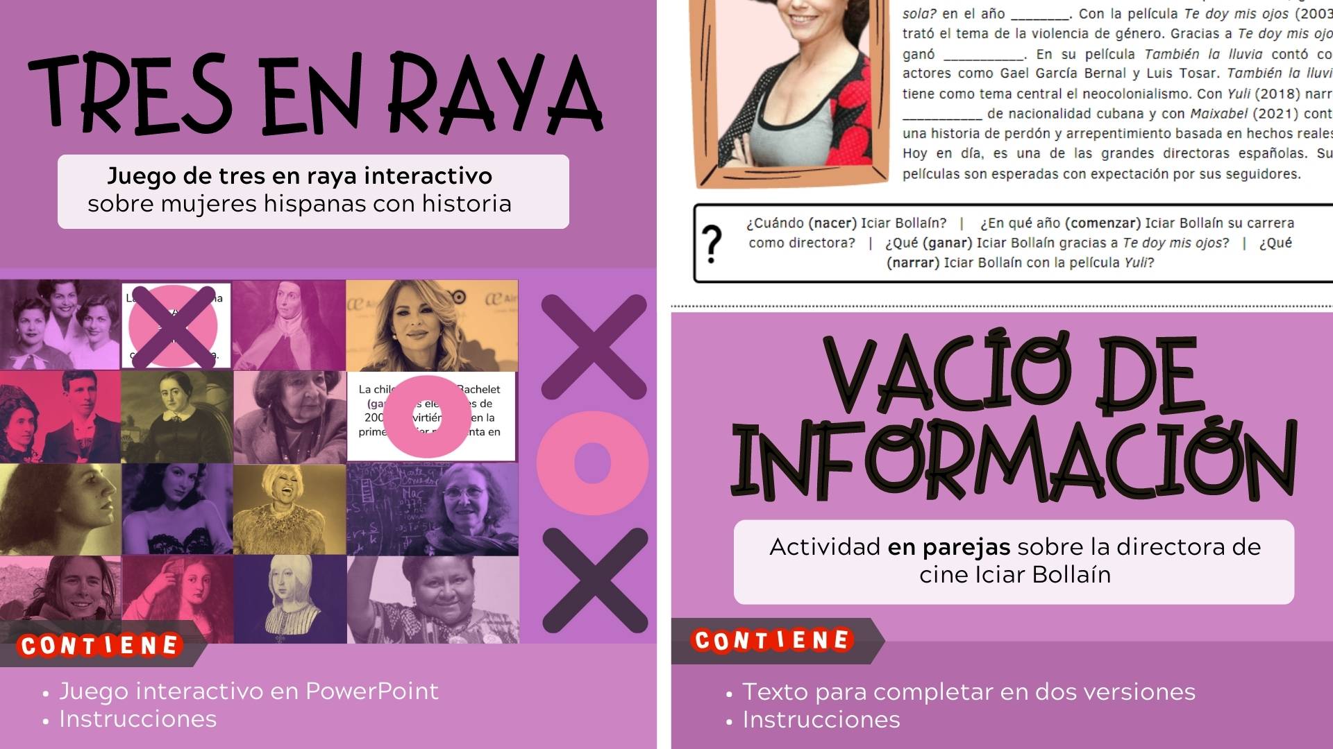 tres en raya mujeres con historia